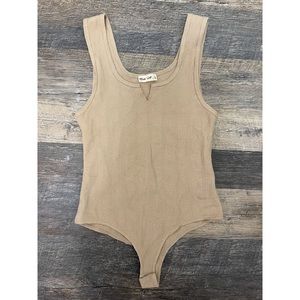Waffle Textured Tank Style Bodysuit